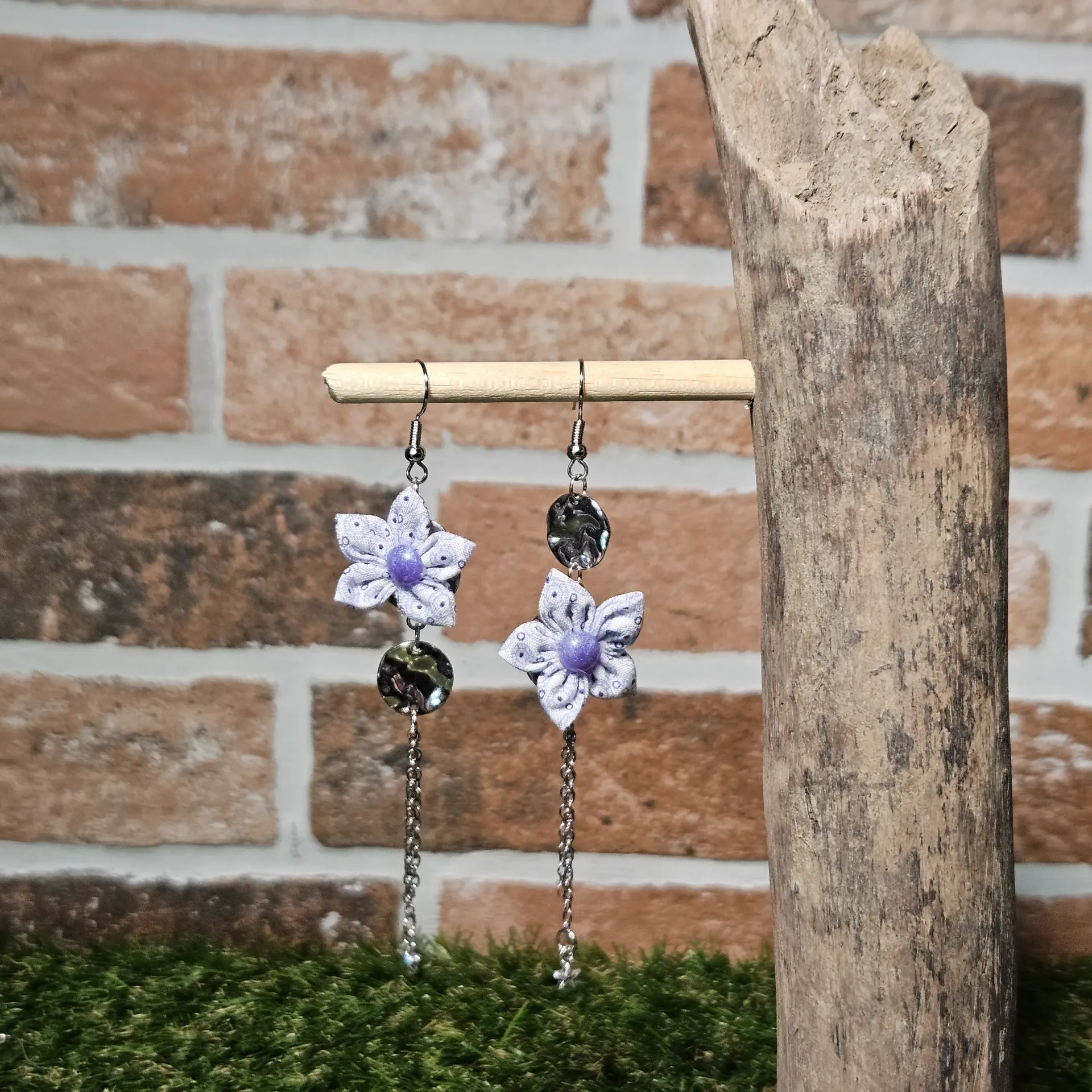 Boucles d'oreilles florales argentés Féelilas